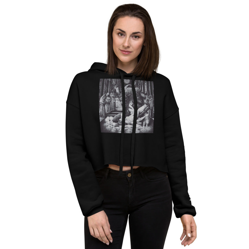 BLACK CULT SOCIETY Crop Hoodie