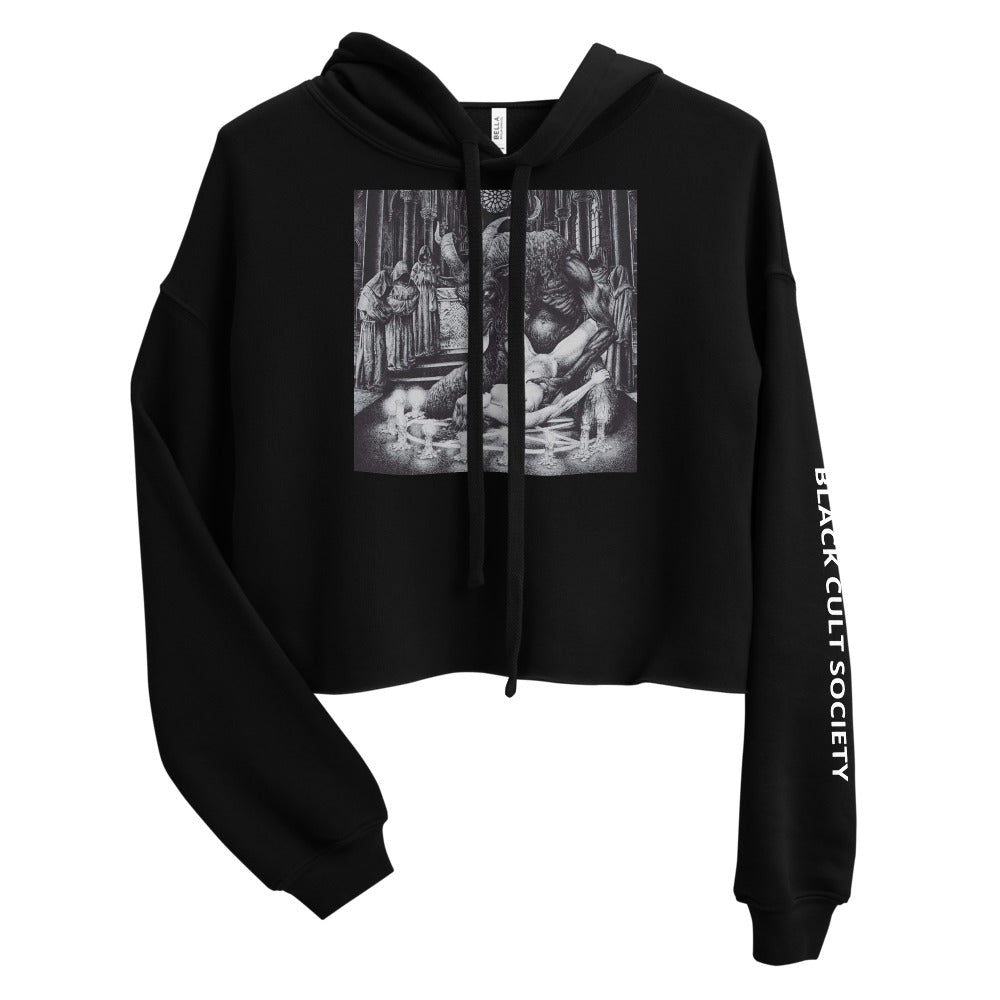 BLACK CULT SOCIETY Crop Hoodie