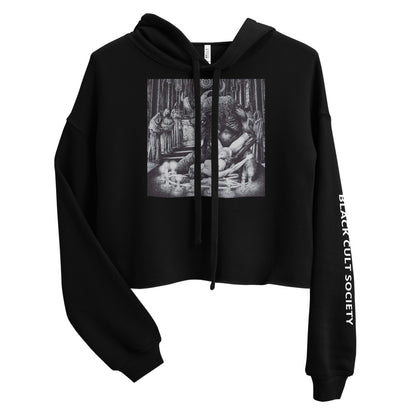 BLACK CULT SOCIETY Crop Hoodie